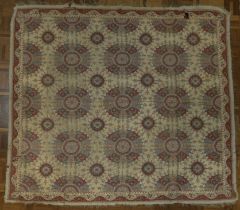 An extremely fine and rare 18-19th century North Indian Kashmiri moon shawl, 150cm x 150cm