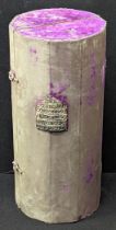 A rare large 19th century Yemeni Torah Tik, purple velvet outer, two hoop latches, central shield