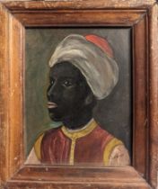 An unusual naive portrait of a black Moroccan boy, probably Tangier, late 19th/early 20th century,