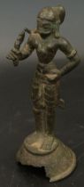 A 16-17th century South Indian bronze figure of a male deity, H.14cm