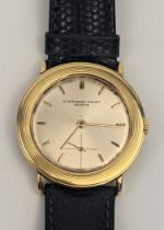 Audemars Piguet 18ct gold gents Disco Volante watch, 32mm, 1960s, black crocodile skin strap, in