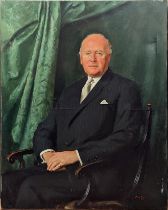 20th century British School, portrait of a gentleman, oil on canvas, indistinctly signed lower right