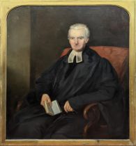 19th century British School, portrait of a Scottish preacher, oil on canvas, H.122cm W.97cm