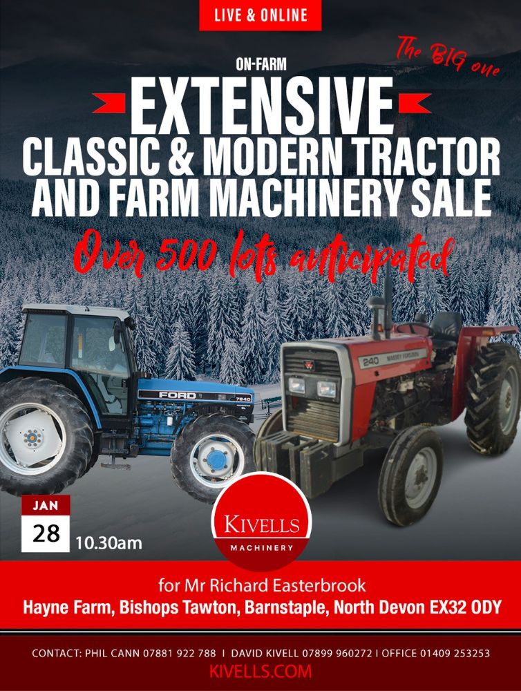 'The BIG One' Extensive Classic & Modern Tractor and Farm Machinery Sale on behalf of Mr Richard Easterbrook