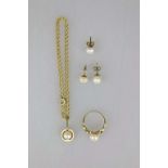 Goldkette, Ring und 3 Ohrstecker