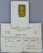 Goldbarren 100 Gramm bez. 