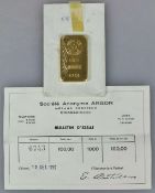 Goldbarren 100 Gramm bez. 