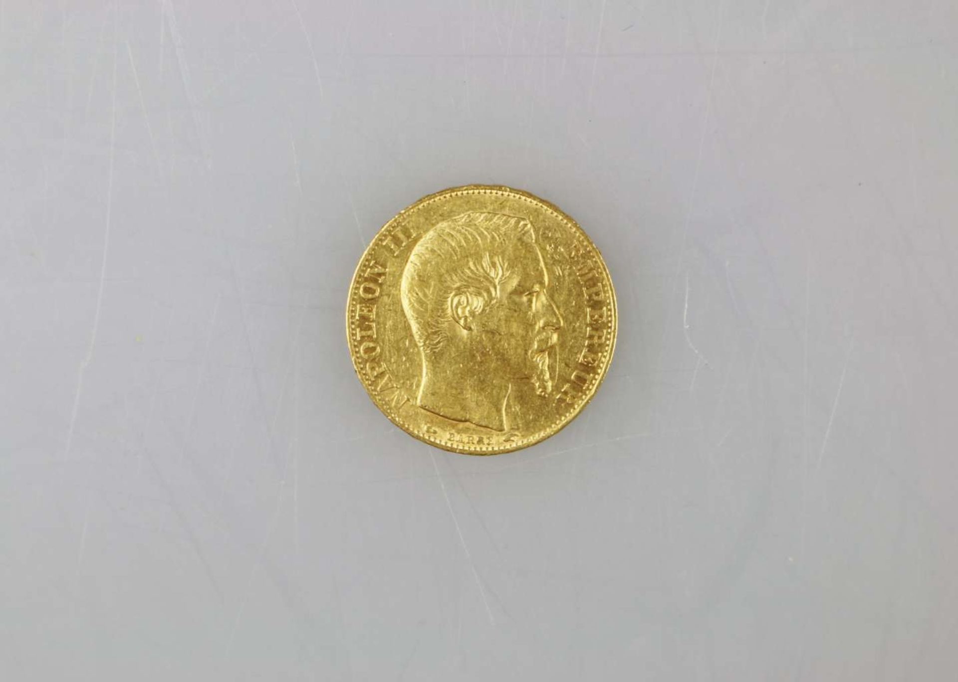 Frankreich, Goldmünze 20 Francs Napoleon III 1854