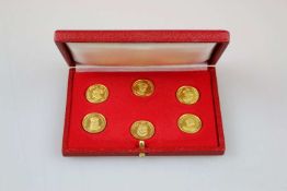 Satz von 6 goldenen Gedenkmünzen