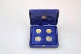 Set mit 2 Goldmünzen und 2 Silbermünzen, wohl Lombardei/Toscana