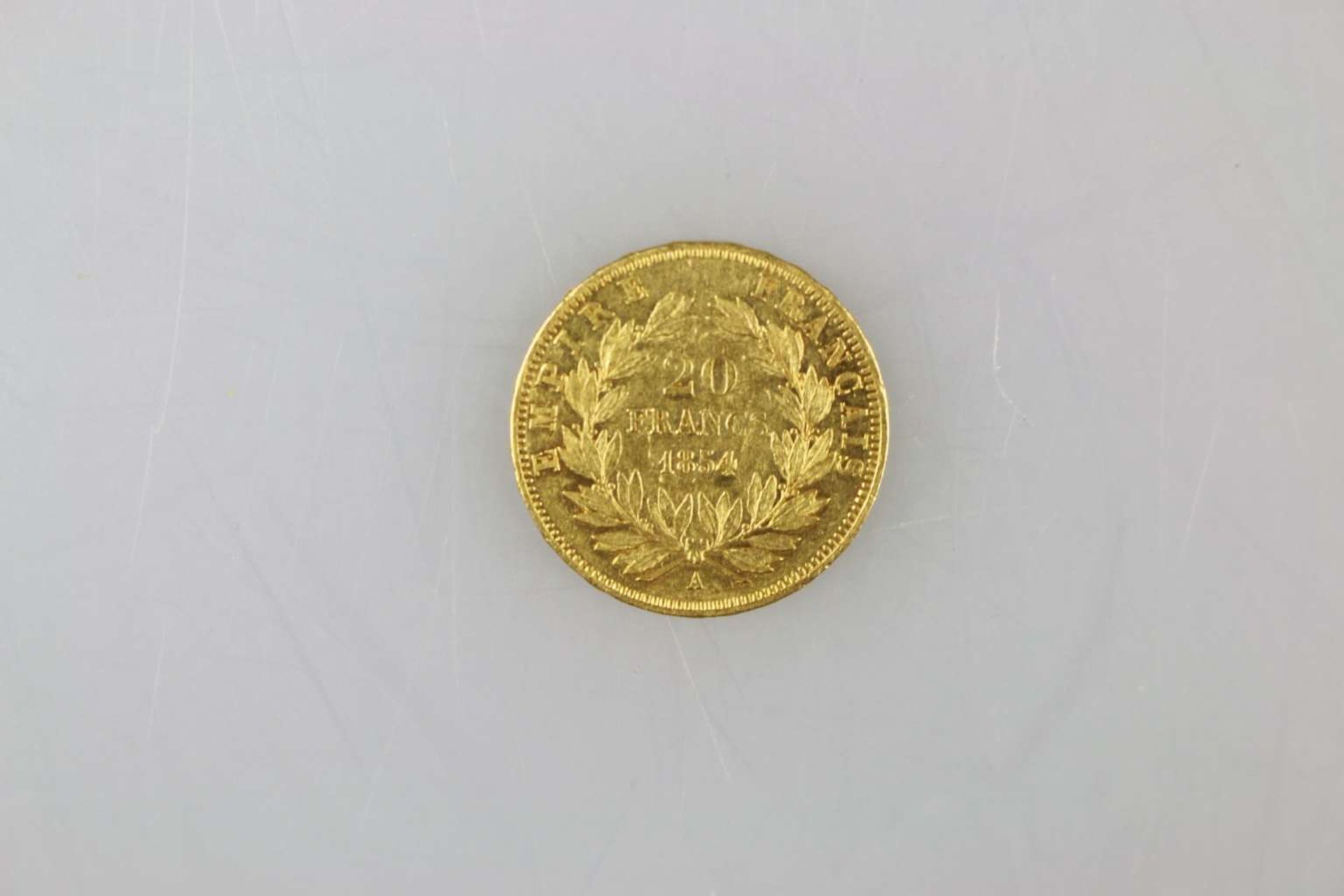 Frankreich, Goldmünze 20 Francs Napoleon III 1854 - Bild 2 aus 2