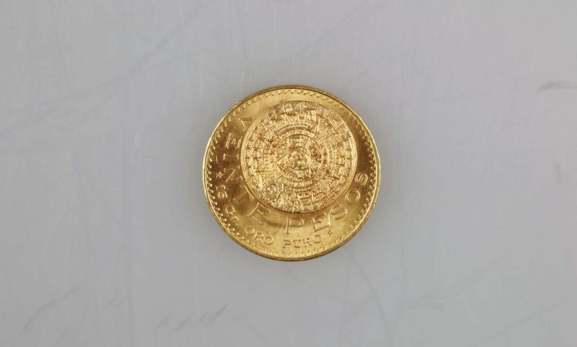 Goldmünze Mexico 20 Pesos 1959 Aztekenkalender - Bild 2 aus 2