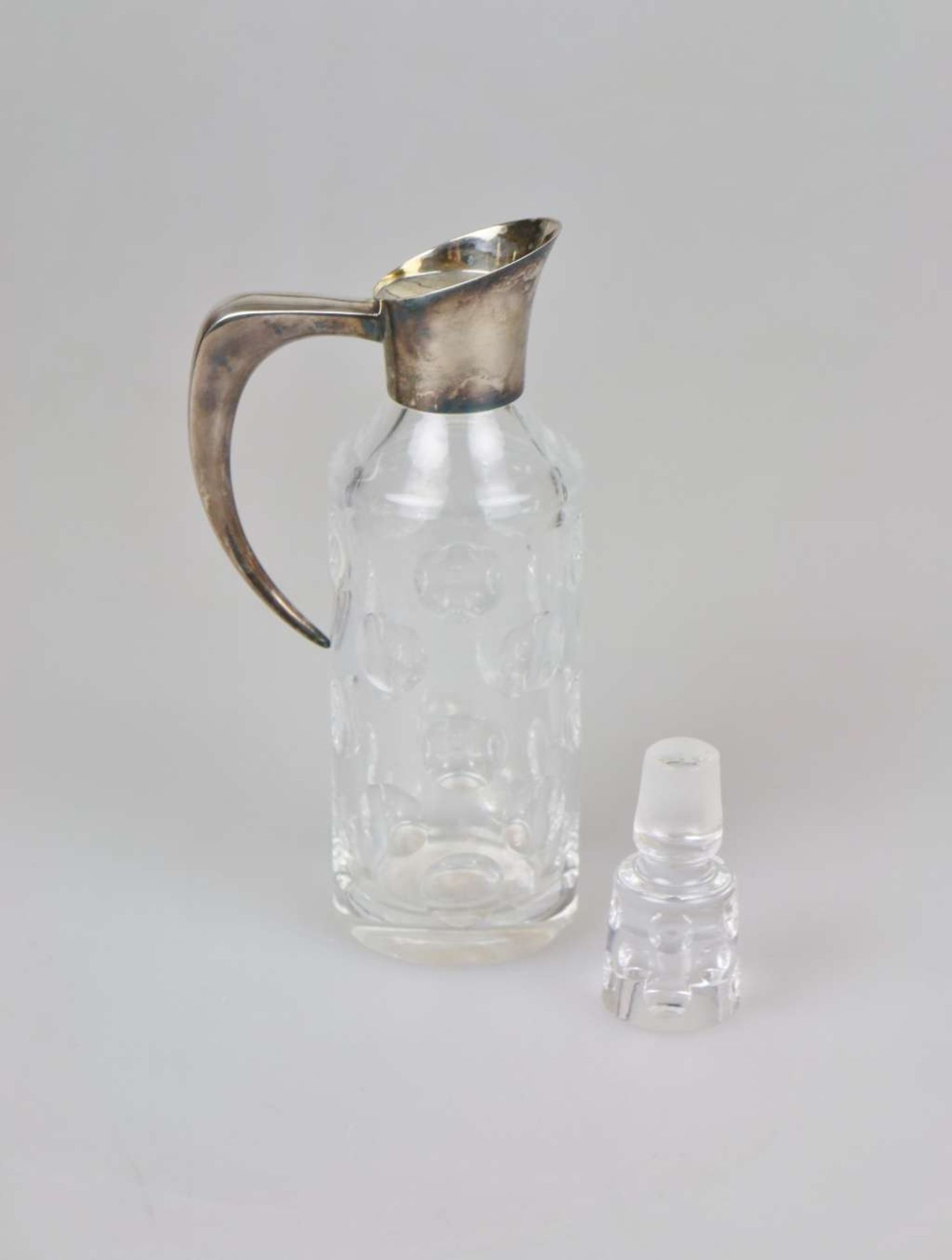 Glaskaraffe mit Silbermontur - Bild 2 aus 3