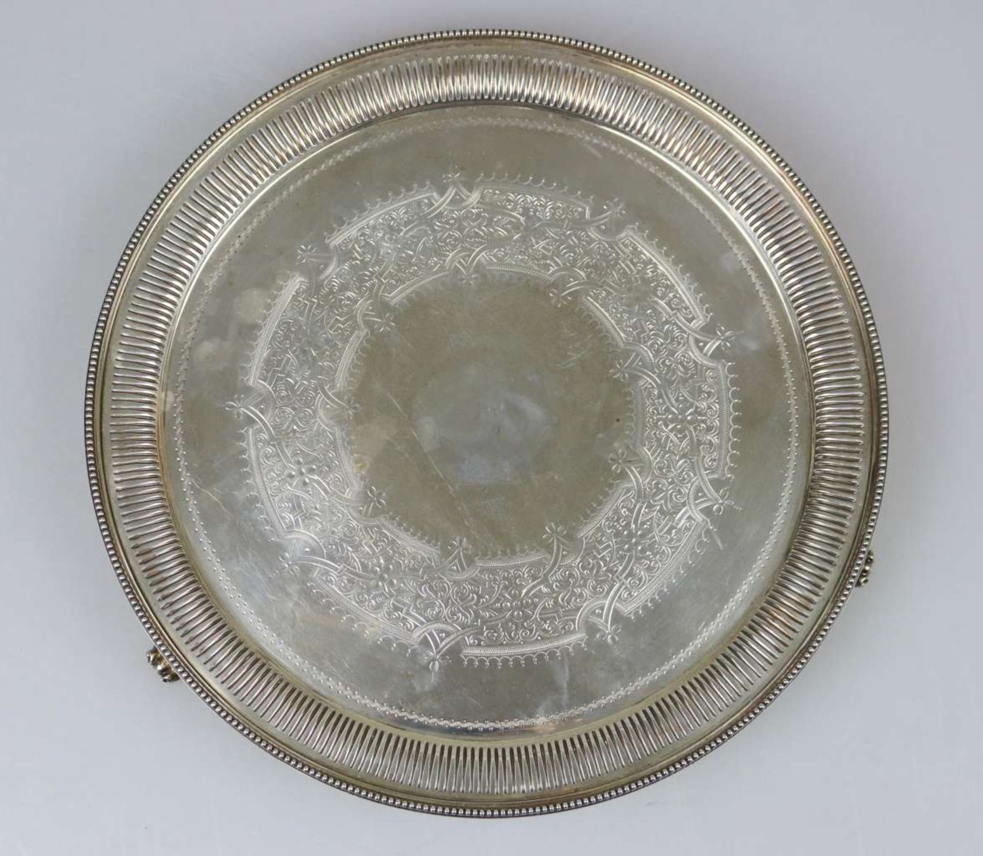 Servierplatte Sterling Silber auf 3 Füßen - Image 2 of 4