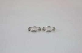 Paar 14K Ringe mit Kleinstbrillanten, Christ