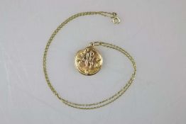 Medaillon an Kette, 14K Gold