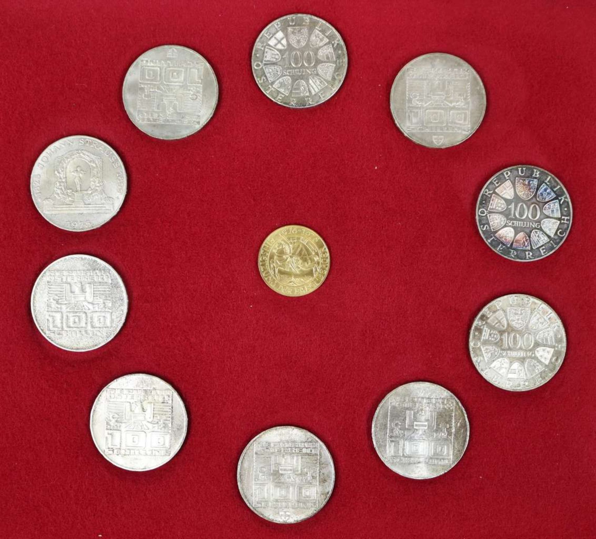 Münzset Österreich mit 1000 Schilling Goldmünze "Einsetzung der Babenberger - Bild 3 aus 4