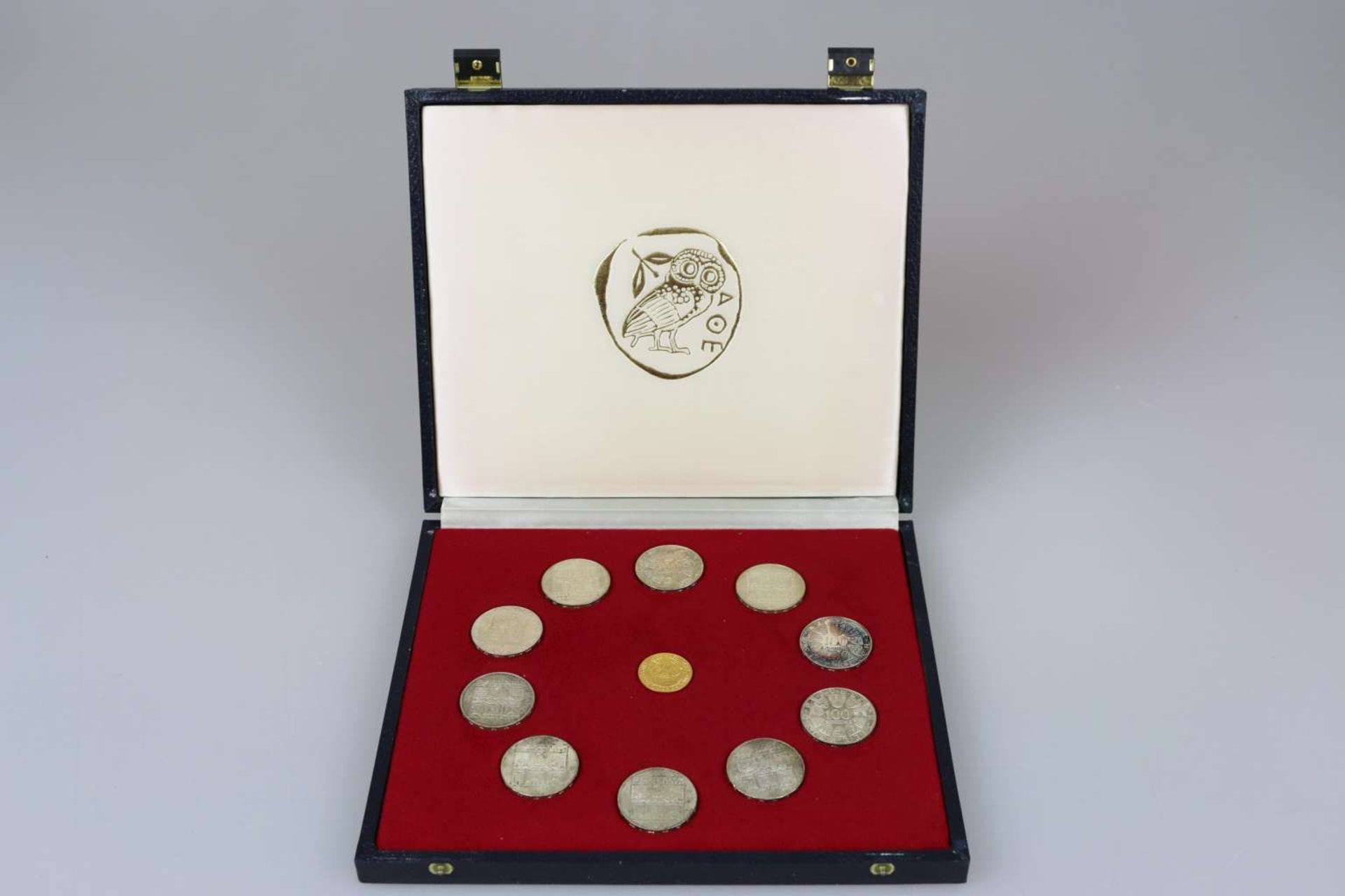 Münzset Österreich mit 1000 Schilling Goldmünze "Einsetzung der Babenberger