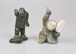 Zwei Steinfiguren, Inuit-Kunst