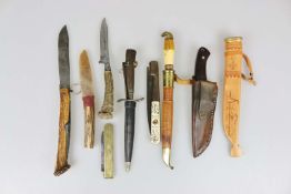 Konvolut von 9 jagdlichen Messern