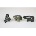 3 Bären Steinfiguren, Inuit-Kunst