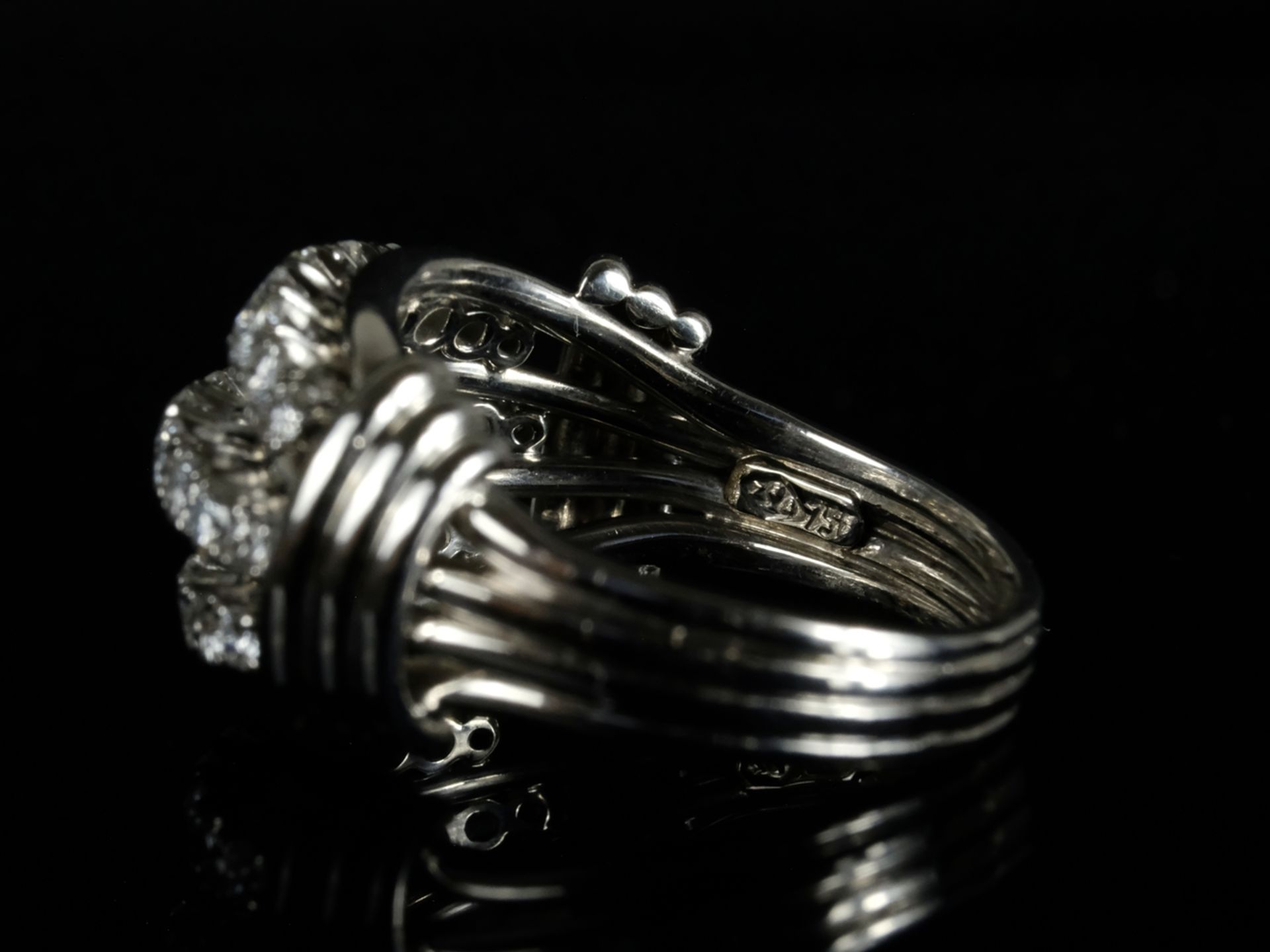 DIAMOND RING face set with three rows of nine diamonds each and eleven in the centre, around 1.00ct - Image 3 of 3