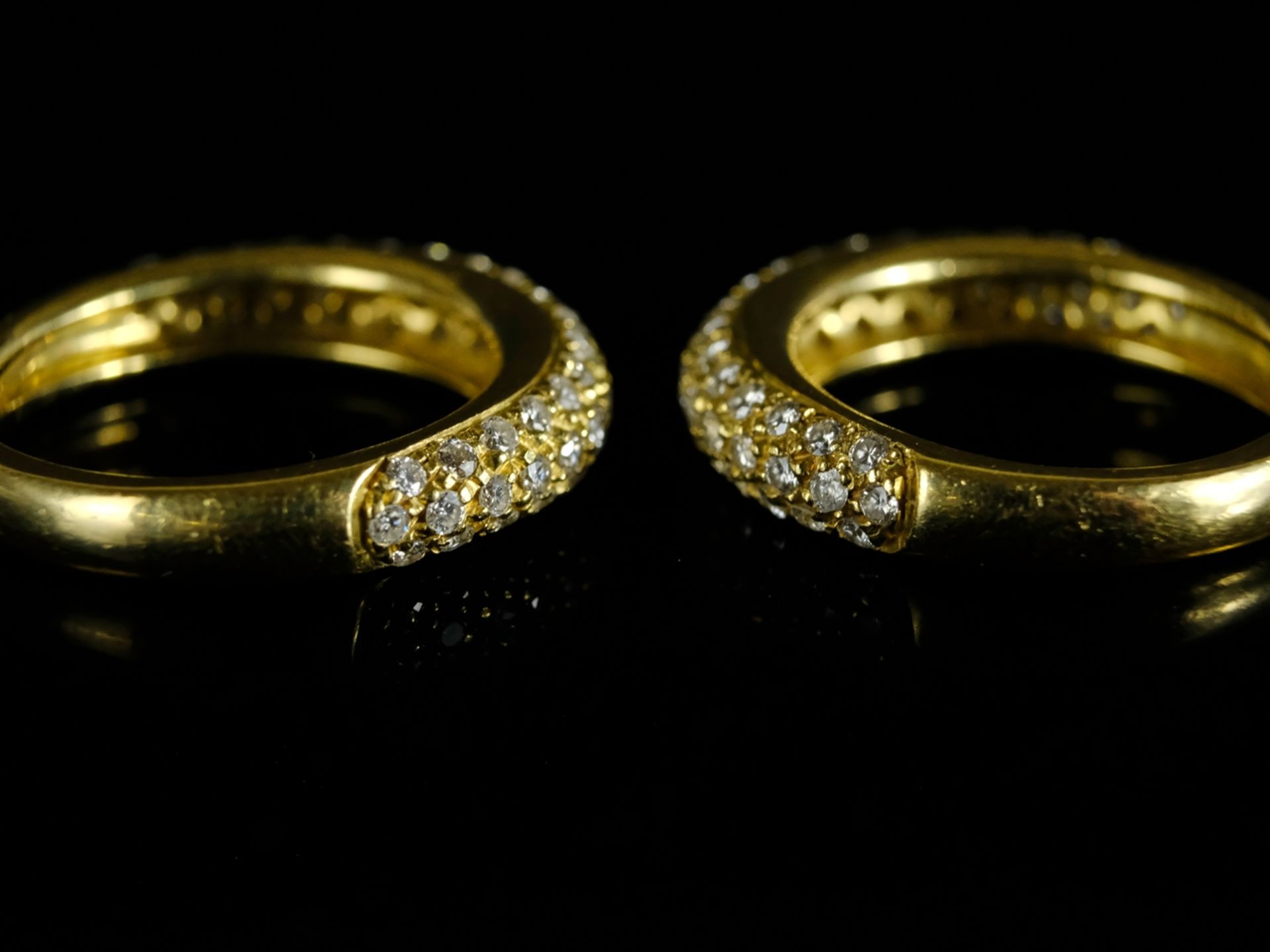 Two Wempe rings, three rows set with brilliant-cut diamonds, around 2.00 ct, approx. w/vs,si, insid - Image 2 of 4
