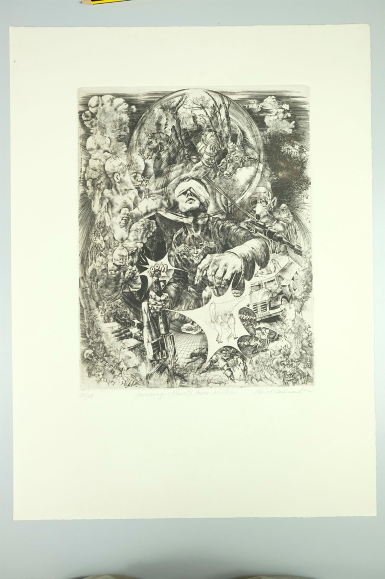 KULHANEK Oldrich "Hommage à Albrecht Dürer - A Soldier", in der Bildmitte ein Soldat, um ihn herum - Image 2 of 5