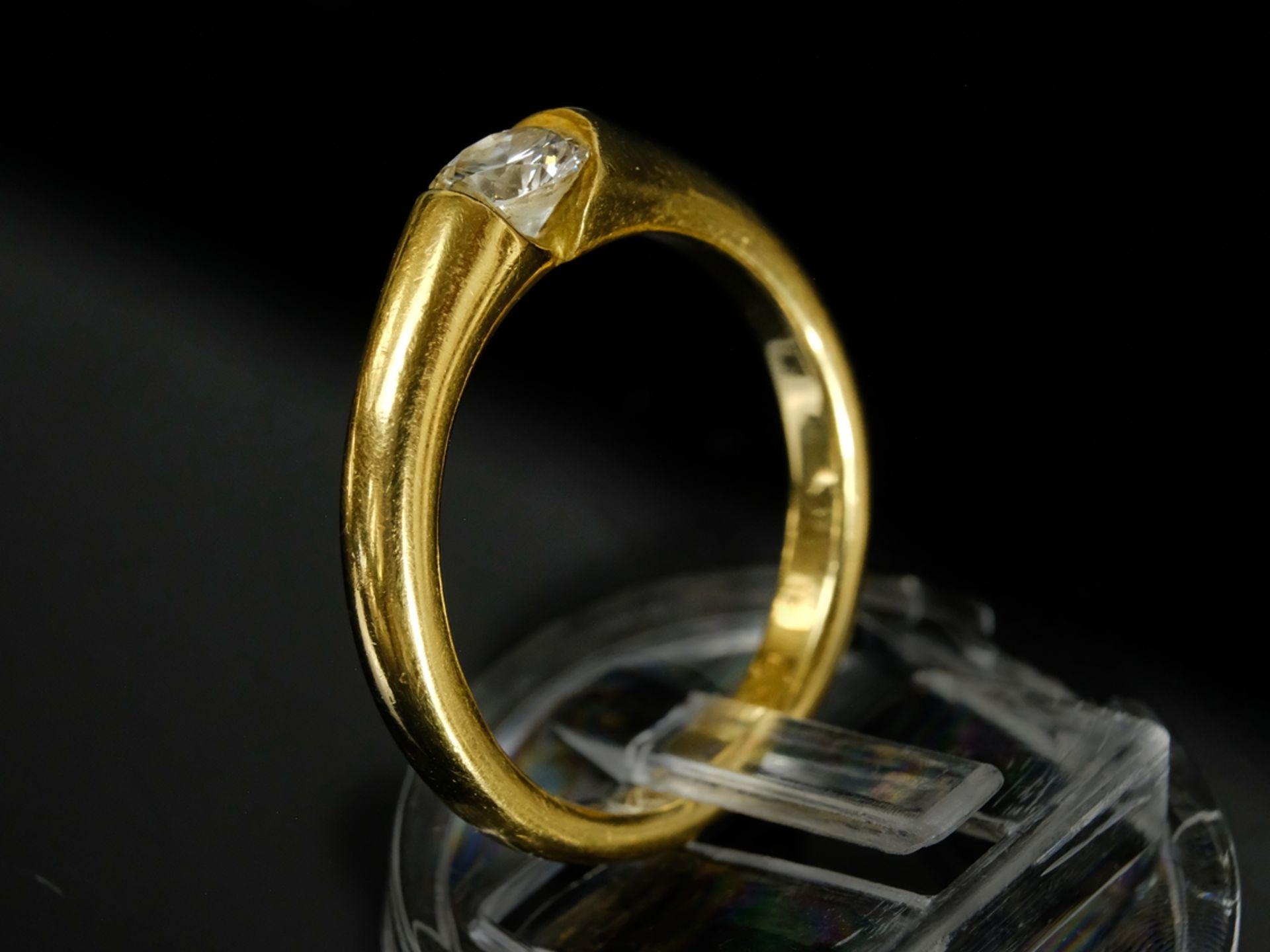 SOLITÄR Bucherer Brillant-Ring, um 0,47ct, tw/si, Gr. 55, 6,47g, 750 GG - Bild 2 aus 3