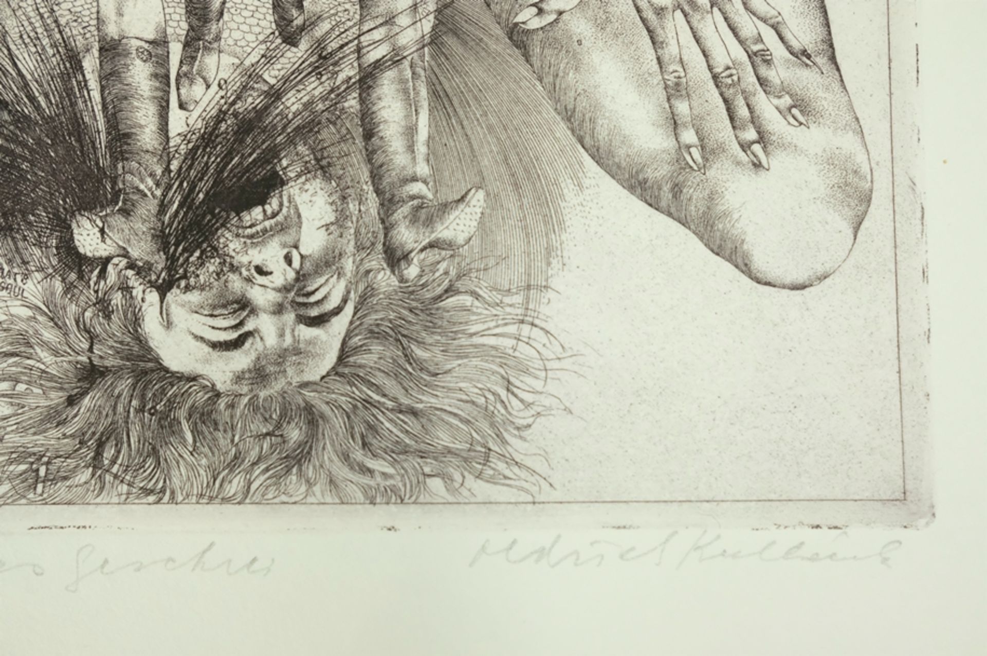 KULHANEK Oldrich "Das Geschrei", Darstellung mehrere Frauen, schreiend, teilweise bewaffnet, Radier - Image 4 of 5