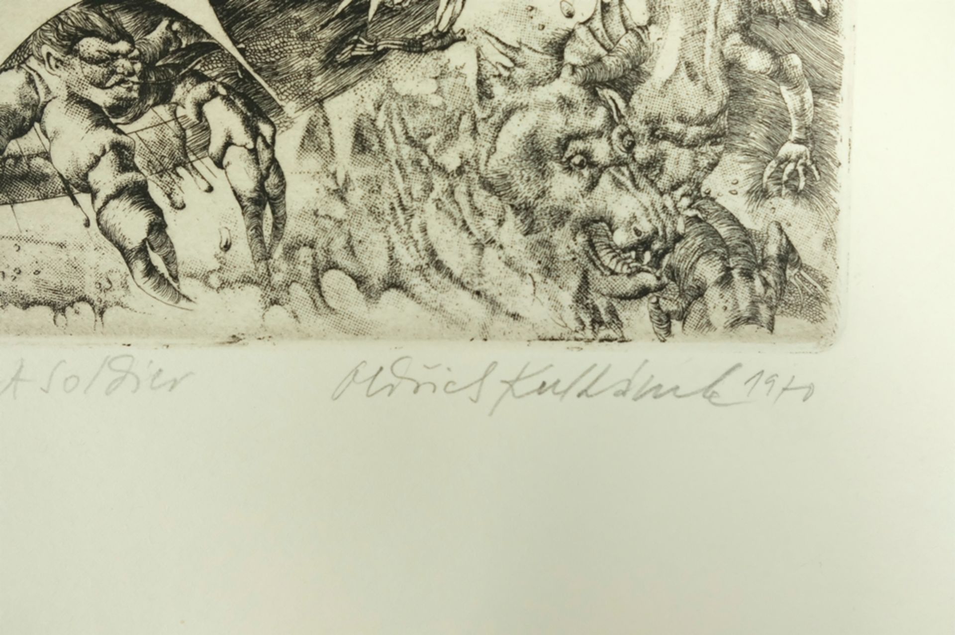KULHANEK Oldrich "Hommage à Albrecht Dürer - A Soldier", in der Bildmitte ein Soldat, um ihn herum - Image 4 of 5