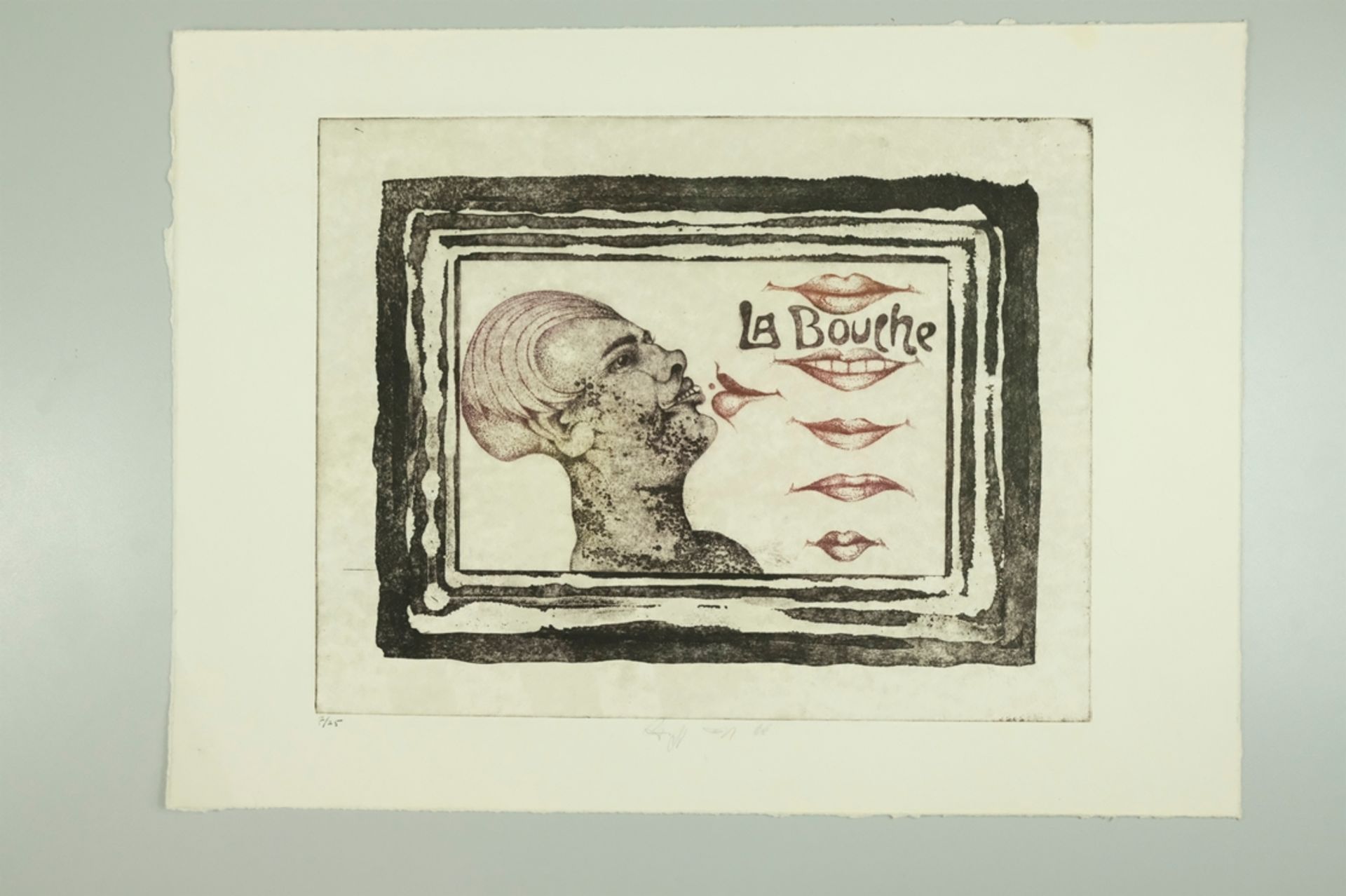 EGGERS W.P. Eberhard "La Bouche", zu Deutsch der Mund, Abbildung eines Kopfes mit vollen Lippen, da - Image 2 of 5