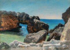Oswald Achenbach – Felsige Küste auf Capri