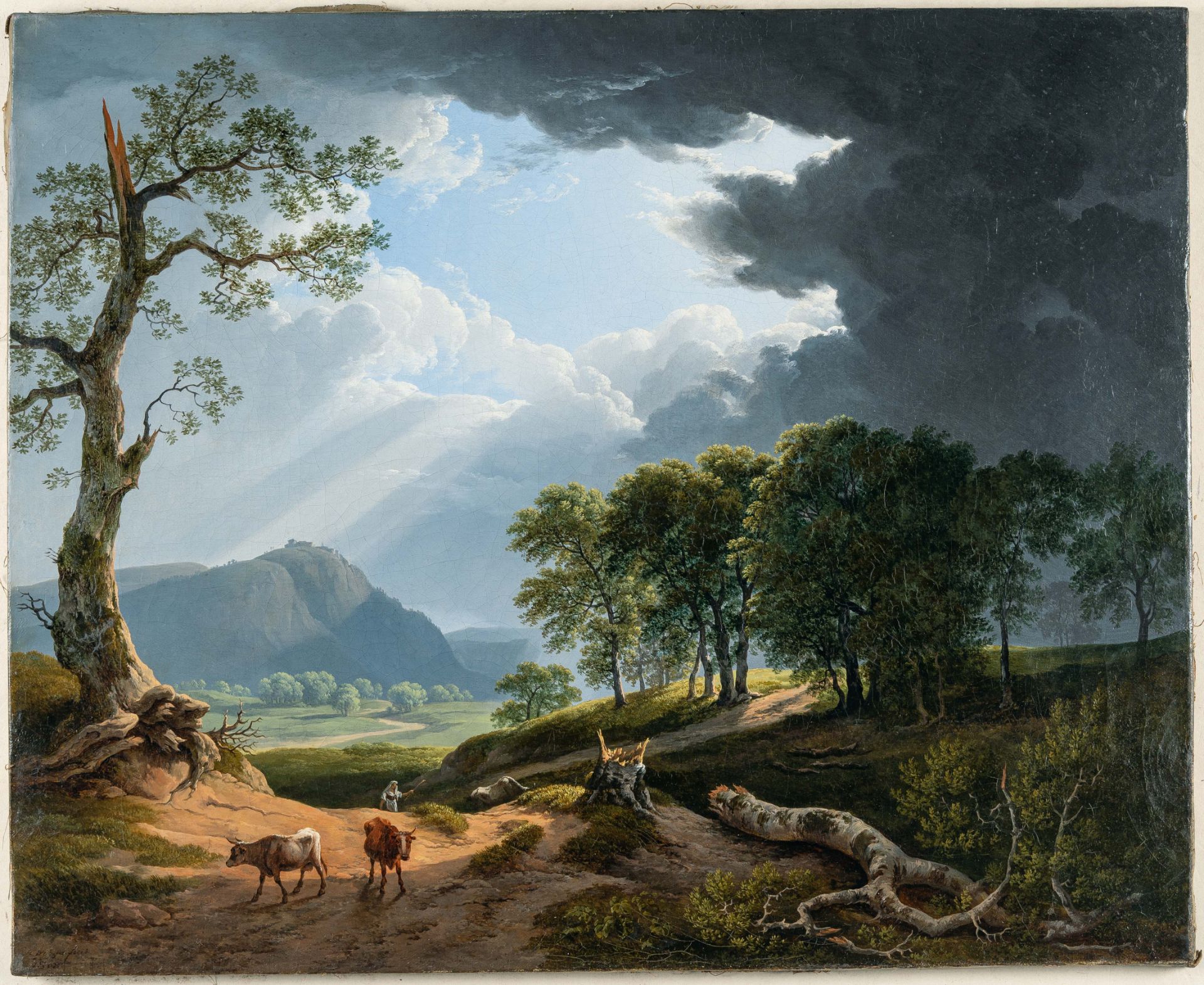 Hendrik Voogd – Italian landscape in a storm - Image 2 of 4