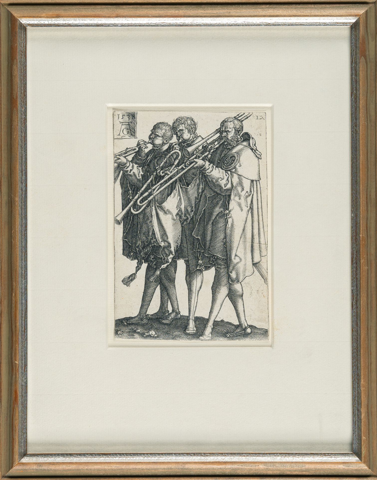 Heinrich Aldegrever – The three trumpeters - Image 4 of 4