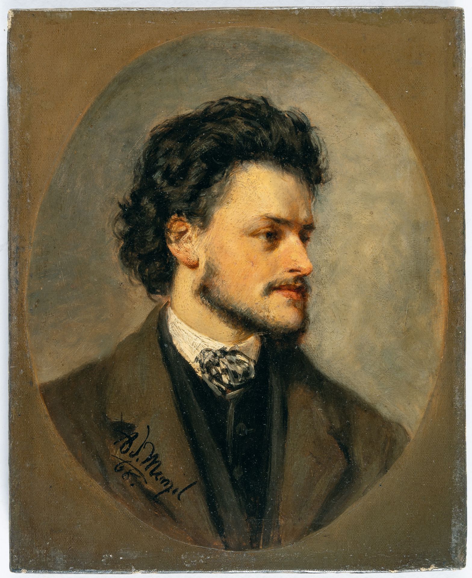 Adolph Menzel – Portrait of the painter Paul Meyerheim - Image 2 of 2