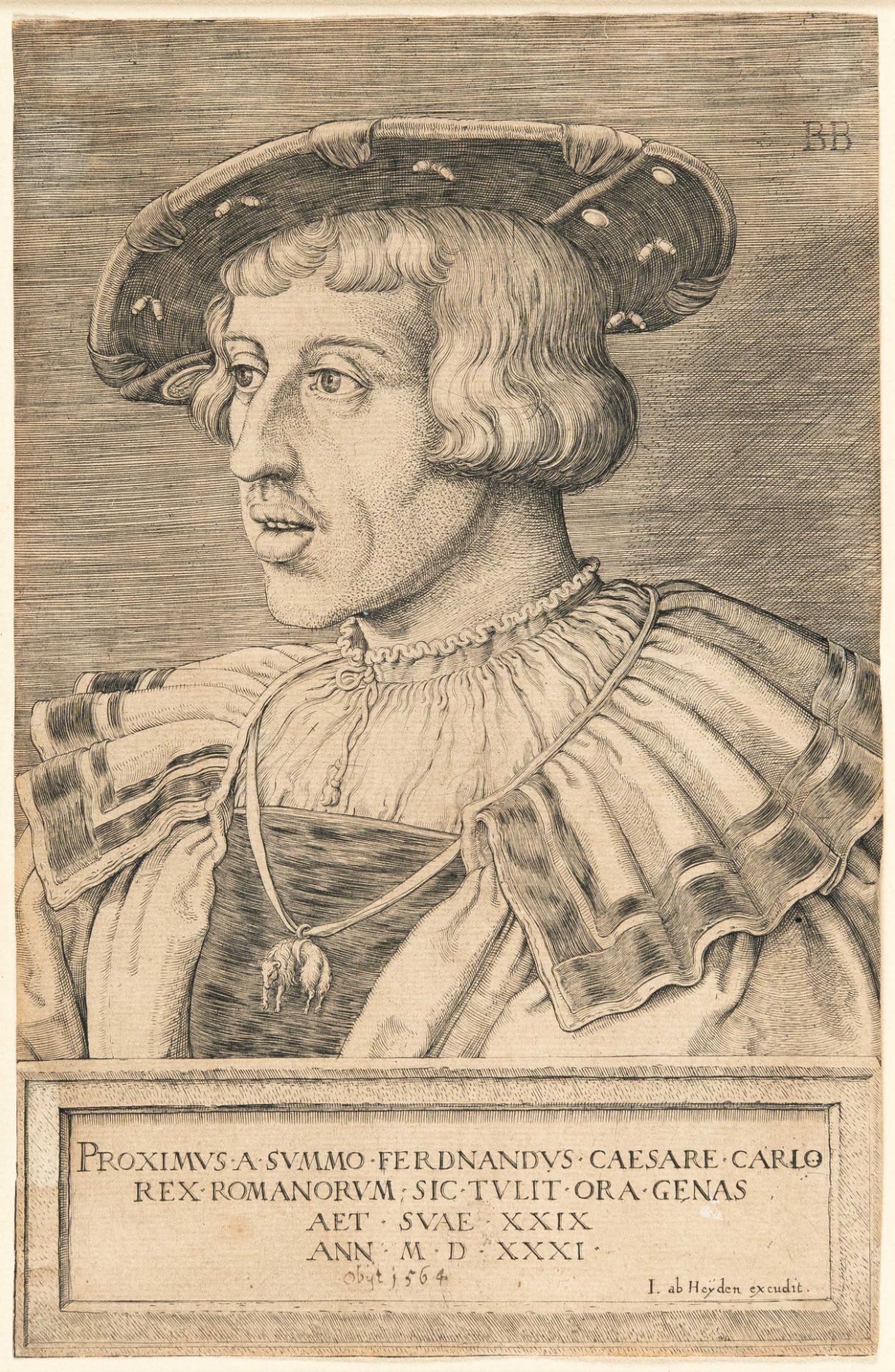 Barthel Beham – Portrait of King Ferdinand I of Bohemia and Hungary - Image 2 of 3