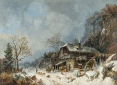Heinrich Bürkel – Schmiede im Winter