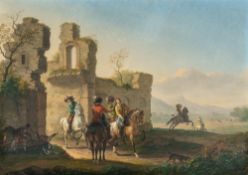 Johann Georg Pforr – Jagdgesellschaft vor einer Ruine