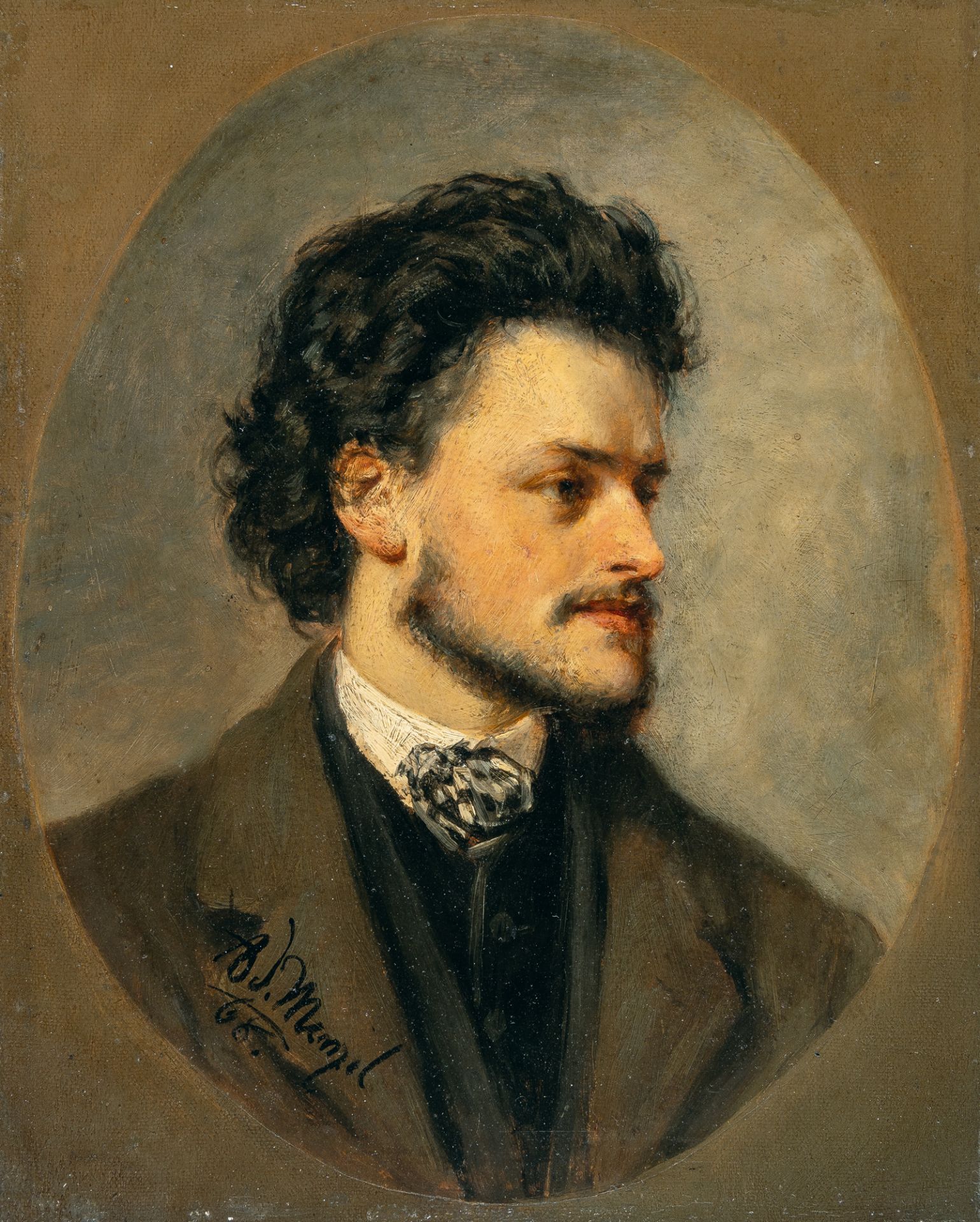 Adolph Menzel – Portrait of the painter Paul Meyerheim