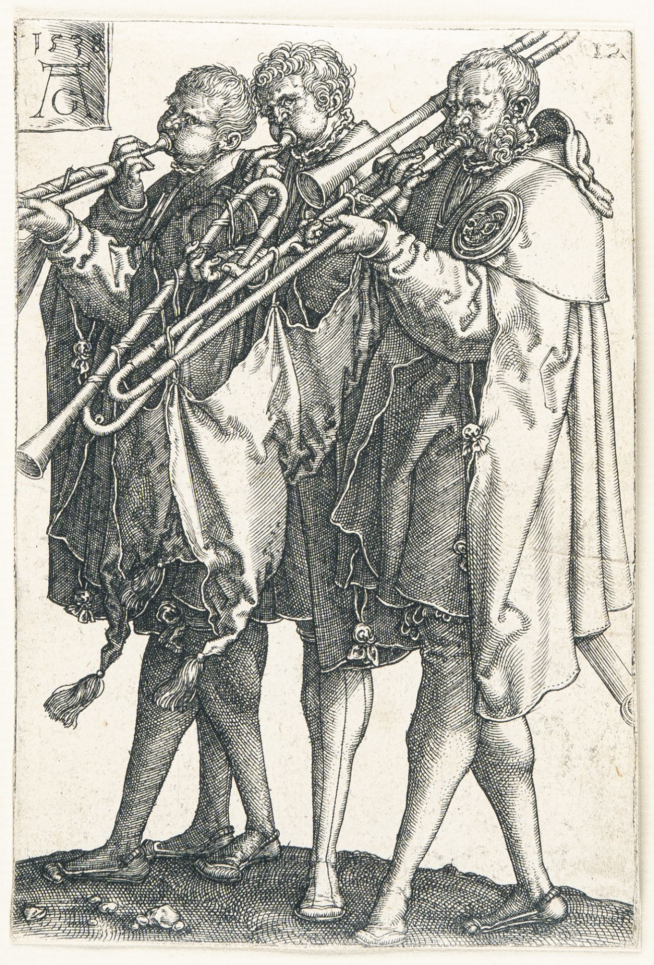 Heinrich Aldegrever – The three trumpeters - Image 2 of 4