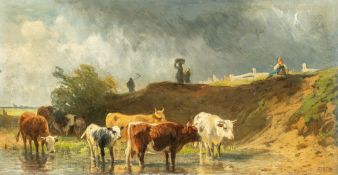 Friedrich Voltz – Kühe an der Tränke