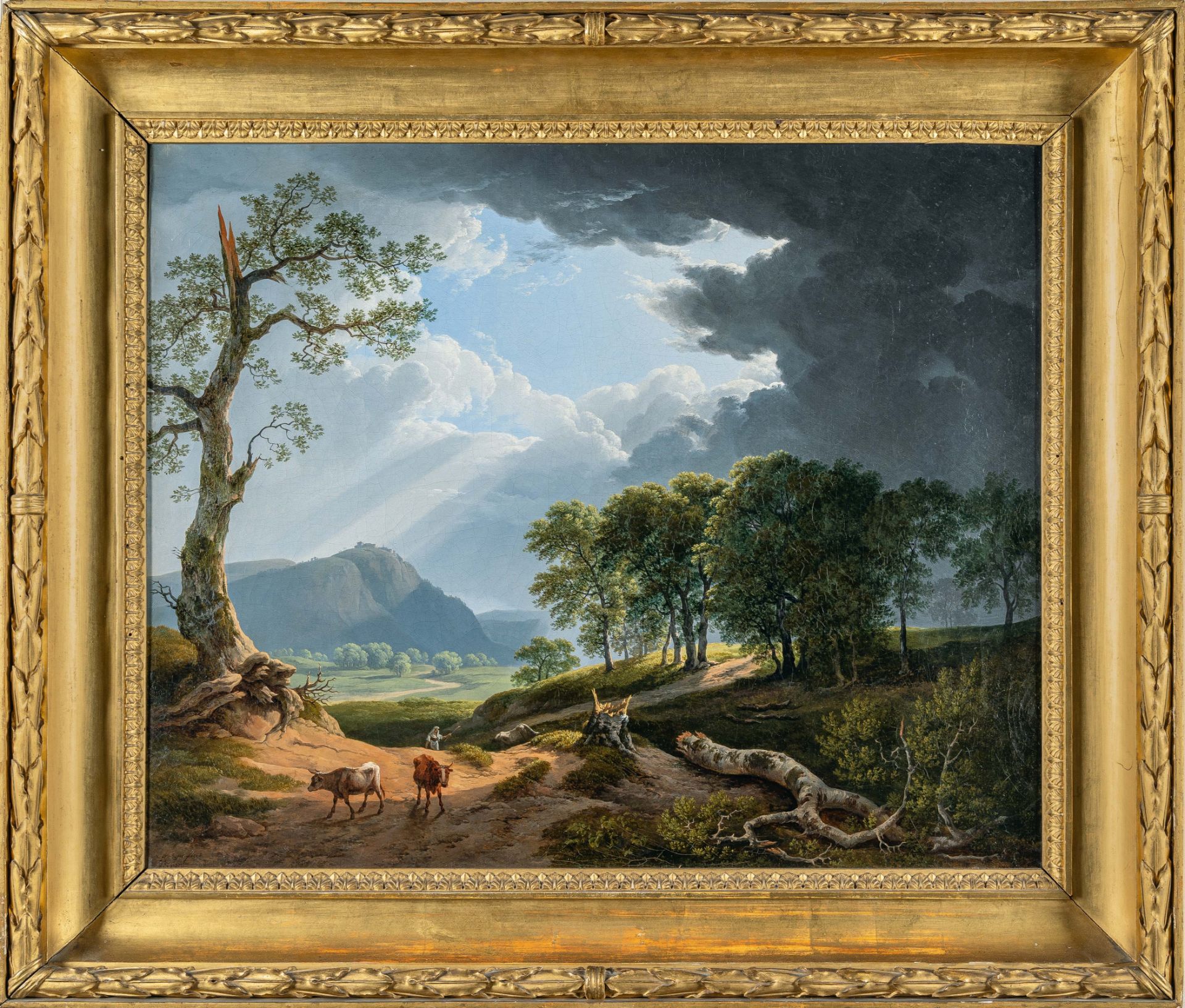 Hendrik Voogd – Italian landscape in a storm - Image 4 of 4