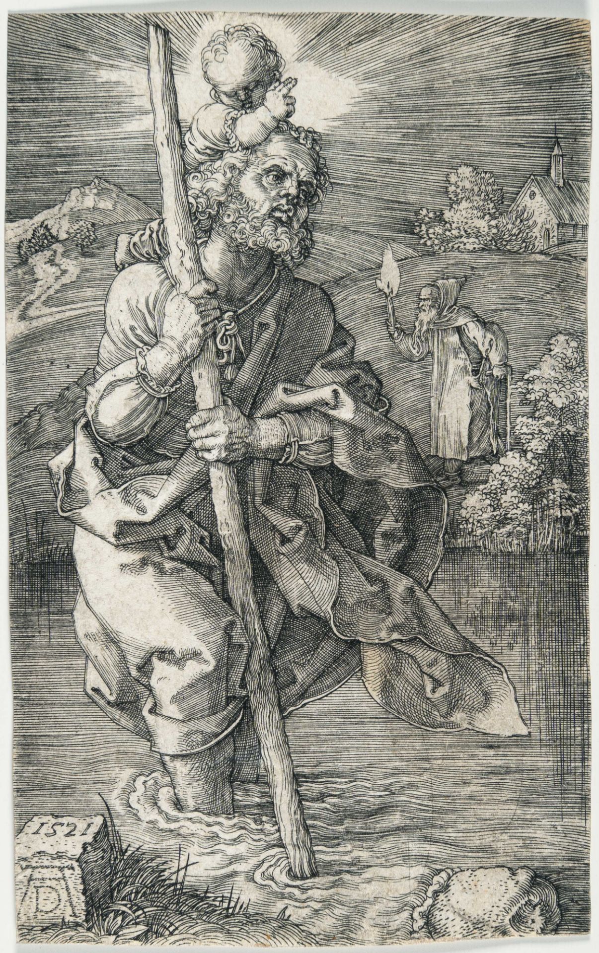 Albrecht Dürer – Saint Christopher with head turned back - Image 2 of 3