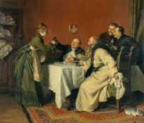 Eduard Grützner – Einladung im Pfarrhaus („Bei Hochwürden zu Tisch“)