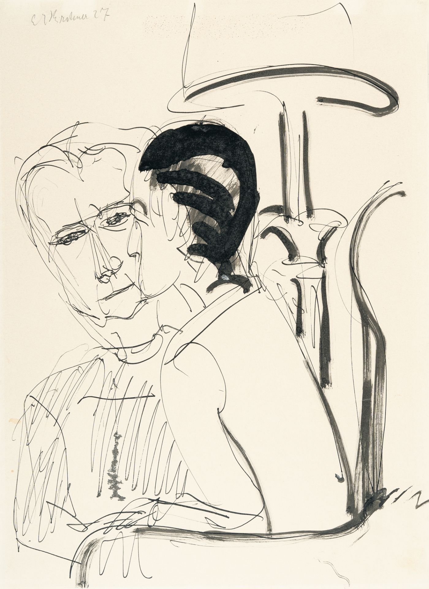 Ernst Ludwig Kirchner (1880 Aschaffenburg - Frauenkirch/Davos 1938), Conversation beneath the