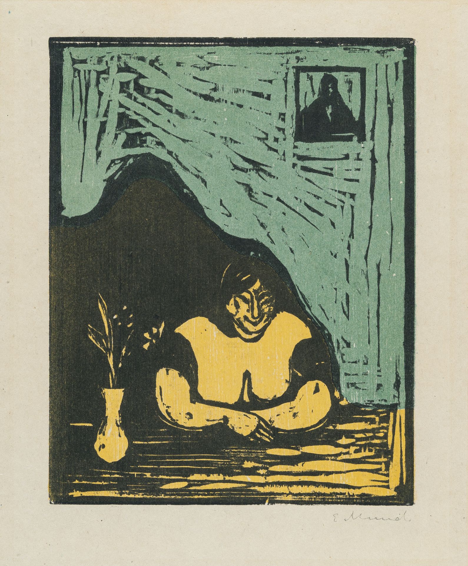 Edvard Munch (1863 Løten/Hedmark - Ekely bei Oslo 1944), Den tykke horen (The fat whore)Woodcut in
