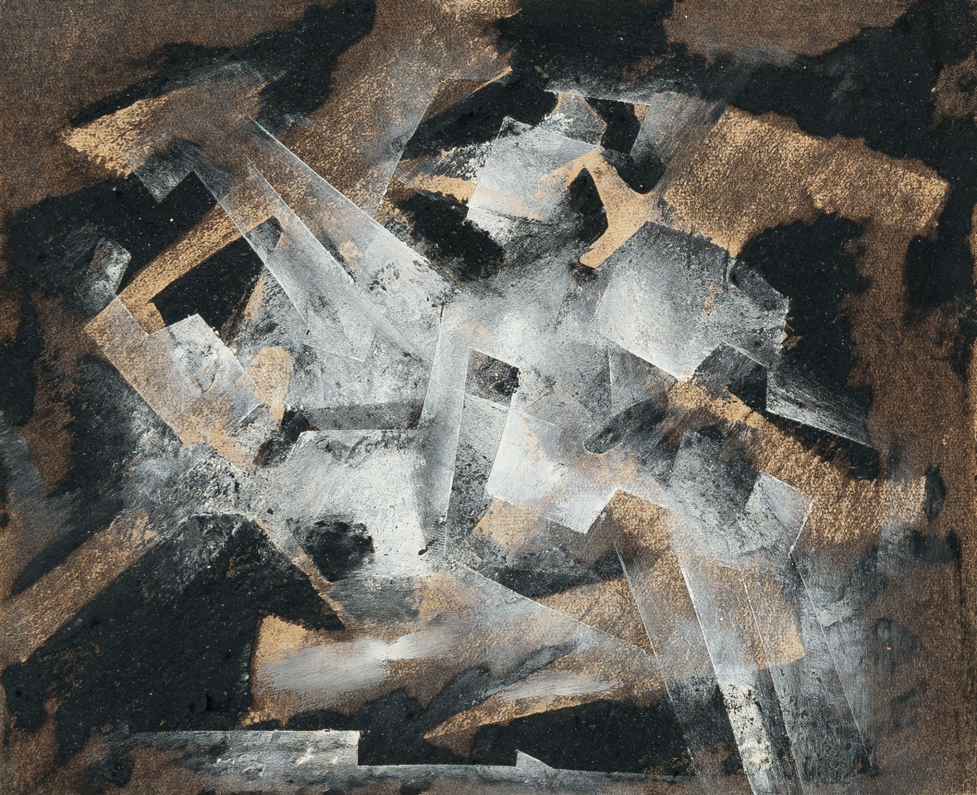 Fritz Winter (1905 Altenbögge - Herrsching 1976), “Nr. 4-43”Oil on paper, mounted by the artist on