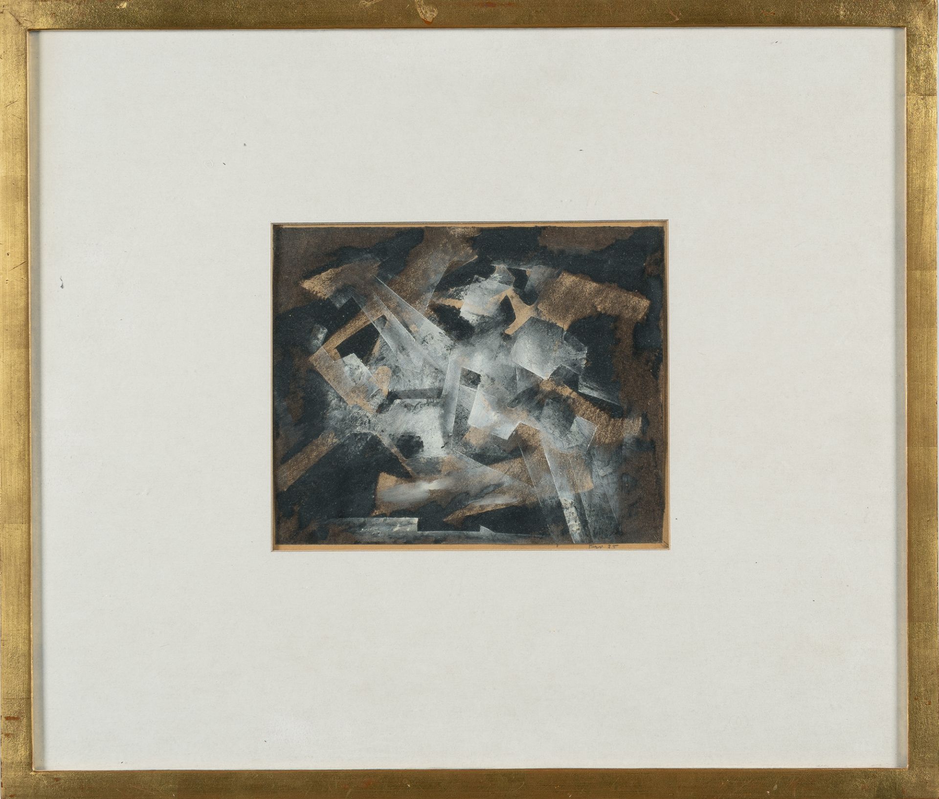 Fritz Winter (1905 Altenbögge - Herrsching 1976), “Nr. 4-43”Oil on paper, mounted by the artist on - Image 4 of 4