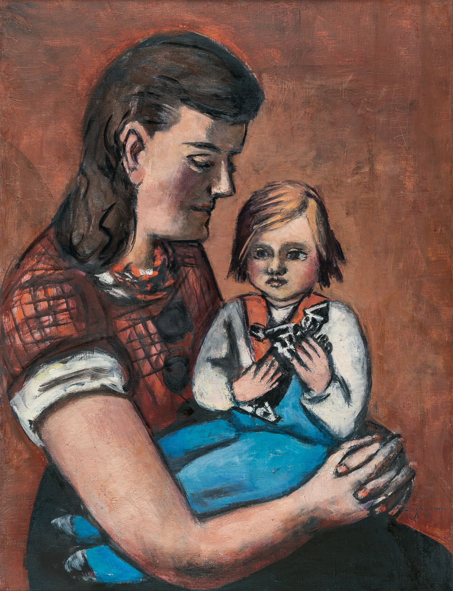 Max Beckmann (1884 Leipzig - New York 1950) – Bildnis Rietje & Nelly Lütjens (Portrait of Rietje & N - Bild 2 aus 4